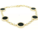 Load image into Gallery viewer, Gold-Plated Sterling Silver Eclipse Bracelet – Turquoise or Black