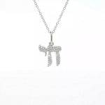 Load image into Gallery viewer, 14KT White Gold Pavé Diamond Chai