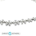 Load image into Gallery viewer, 18KT White Gold Diamond Graduated Flower Tennis Necklace (11.05 cttw diamonds)