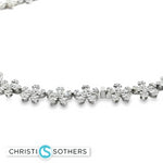 Load image into Gallery viewer, 18KT White Gold Diamond Graduated Flower Tennis Necklace (11.05 cttw diamonds)