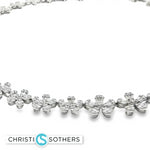 Load image into Gallery viewer, 18KT White Gold Diamond Graduated Flower Tennis Necklace (11.05 cttw diamonds)