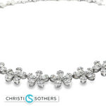 Load image into Gallery viewer, 18KT White Gold Diamond Graduated Flower Tennis Necklace (11.05 cttw diamonds)