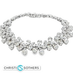 Load image into Gallery viewer, 18KT White Gold Diamond Flower-Motif Bracelet (6.78 cttw)