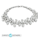 Load image into Gallery viewer, 18KT White Gold Diamond Flower-Motif Bracelet (6.78 cttw)