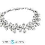 Load image into Gallery viewer, 18KT White Gold Diamond Flower-Motif Bracelet (6.78 cttw)