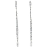 Load image into Gallery viewer, 18KT White Gold Diamond Long Bar Earrings (1.55 cttw diamonds)