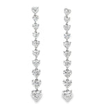 Load image into Gallery viewer, 18KT White Gold Heart-Shaped Diamond Dangle Earrings (4.63 cttw)