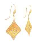 Load image into Gallery viewer, 18KT Yellow Gold Matte-Brushed Diamond Dangle Earrings (1.26 cttw)