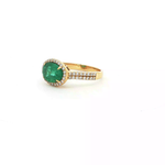 Load image into Gallery viewer, 18KT Yellow Gold Emerald & Diamond Ring