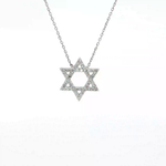 Load image into Gallery viewer, 14KT White Gold Diamond Magen David Necklace