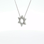 Load image into Gallery viewer, 14KT White Gold Diamond Magen David Necklace