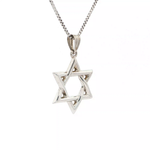 Load image into Gallery viewer, 14KT White Gold Magen David Pendant