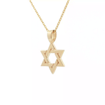 Load image into Gallery viewer, 14KT White or Yellow Gold Magen David Pendant – Small or Medium