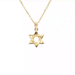 Load image into Gallery viewer, 14KT White or Yellow Gold Magen David Pendant – Small or Medium