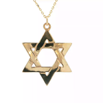 Load image into Gallery viewer, 14KT Yellow Gold Large Magen David Pendant (1.3")