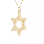 Load image into Gallery viewer, 14KT Yellow Gold Large Magen David Pendant (1.3")