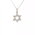 Load image into Gallery viewer, 14KT White Gold Baguette Diamond Magen David Pendant