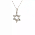 Load image into Gallery viewer, 14KT White Gold Baguette Diamond Magen David Pendant