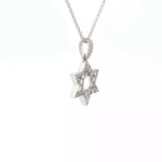 Load image into Gallery viewer, 14KT White Gold Baguette Diamond Magen David Pendant