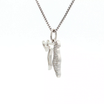 Load image into Gallery viewer, 14KT White Gold Pavé Diamond Chai & State of Israel Pendant