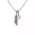 Load image into Gallery viewer, 14KT White Gold state of Israel & MagenDavid pendant