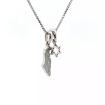Load image into Gallery viewer, 14KT White Gold state of Israel & MagenDavid pendant