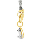 Load image into Gallery viewer, Two-Tone Gold-Plated Beaded Necklace with Pear Crystal Pendant