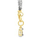 Load image into Gallery viewer, Two-Tone Gold-Plated Beaded Necklace with Pear Crystal Pendant