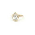 Load image into Gallery viewer, Pear Cut Diamond Solitaire Ring in Yellow Gold