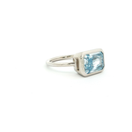 Load image into Gallery viewer, 14KT White Gold Bezel Ring with Ice Blue Lab-Grown Diamond (3.02 cttw)