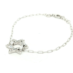 Load image into Gallery viewer, Silver or Gold-Plated Chain Bracelet with Baguette-Cut Star Accent