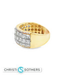 Load image into Gallery viewer, 14KT Yellow Gold Baguette and Round Diamond Multistone Ring (2.25 cttw)