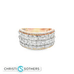 Load image into Gallery viewer, 14KT Yellow Gold Baguette and Round Diamond Multistone Ring (2.25 cttw)