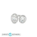 Load image into Gallery viewer, 14KT White Gold Multistone Ring with Oval and Round Lab-Grown Diamonds (8.96 cttw)