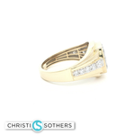 Load image into Gallery viewer, 14KT Yellow Gold Cushion Cluster Ring with Round Brilliant-Cut Diamonds
