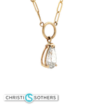 Load image into Gallery viewer, 14KT Yellow Gold Bezel Necklace with Pear-Cut Lab-Grown Diamond Pendant (2.03 ct)