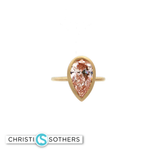 Load image into Gallery viewer, Matte 14KT Yellow Gold Fancy Pink Diamond Bezel Solitaire Ring (3.01 ct)