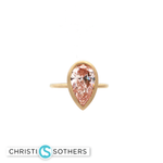 Load image into Gallery viewer, Matte 14KT Yellow Gold Fancy Pink Diamond Bezel Solitaire Ring (3.01 ct)