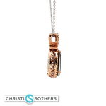 Load image into Gallery viewer, 14KT Two-Tone Pear Amelyte Cabochon Charm Necklace with Diamond Accents (2.17 ct)