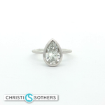 Load image into Gallery viewer, 14KT White Gold Pear Solitaire Ring with Lab-Grown Diamond (3.05 ct)