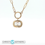 Load image into Gallery viewer, 14KT Yellow Gold Cushion Bezel Necklace with Lab-Grown Diamond Pendant (2.10 ct)