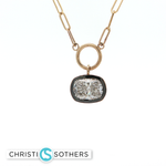 Load image into Gallery viewer, 14KT Yellow Gold Cushion Bezel Necklace with Lab-Grown Diamond Pendant (2.10 ct)