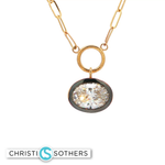 Load image into Gallery viewer, 14KT Yellow Gold Oval Bezel Necklace with Lab-Grown Diamond Pendant (2.59 ct)