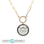 Load image into Gallery viewer, 14KT Yellow Gold Bezel Necklace with Lab-Grown Round Brilliant Diamond (5.09 ct)