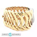 Load image into Gallery viewer, 18KT Yellow Gold Diamond Bangle Bracelet (4.00 cttw, Natural Diamonds)