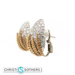 Load image into Gallery viewer, 18KT Yellow Gold Textured Pavé Diamond TearDrop Earrings (7.00 cttw)