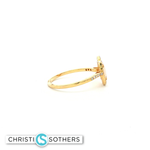 Load image into Gallery viewer, 14KT Yellow Gold Oval Cabochon Opal Cocktail Ring with Diamond Accents (0.46 ct)