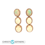 Load image into Gallery viewer, 18KT Yellow Gold Opal Drop Earrings with Diamond Accents (7.96 cttw)