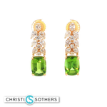 Load image into Gallery viewer, 18KT Yellow Gold Peridot Drop Earrings with Diamond Accents (7.57 cttw)