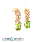 Load image into Gallery viewer, 18KT Yellow Gold Peridot Drop Earrings with Diamond Accents (7.57 cttw)